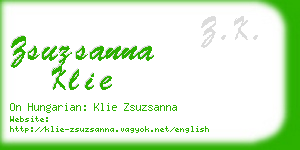 zsuzsanna klie business card